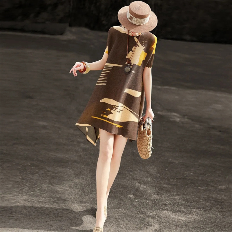 Summer Clothing H&M - Новое модное плиссированное свободное платье больших