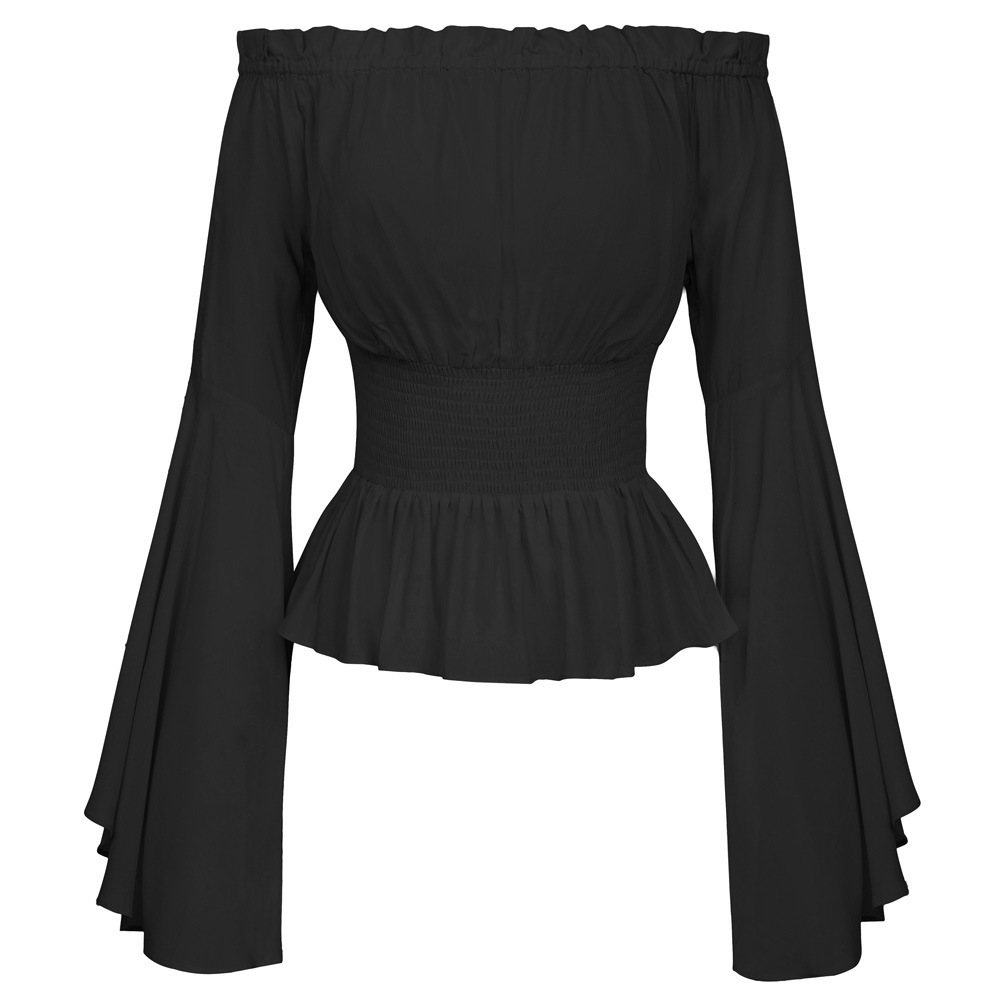 Summer Renaissance Clothing - Готическая тонкая рубашка, расклешенная женская блузка