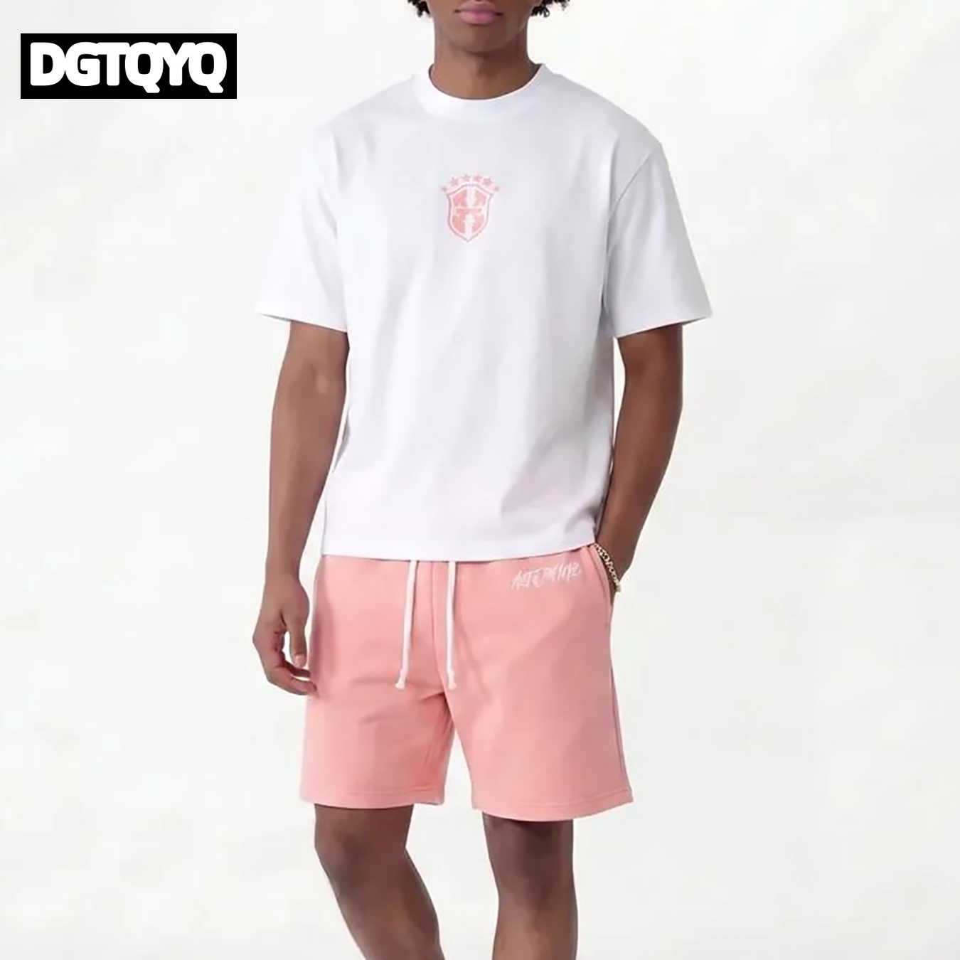 Summer Clothing Line - Мужской летний комплект: новые розовые вышитые