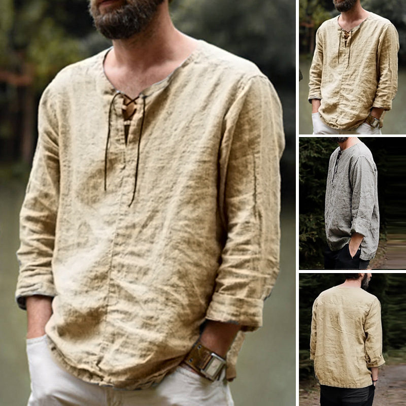 Summer Renaissance Clothing - Новая летняя мужская рубашка в стиле