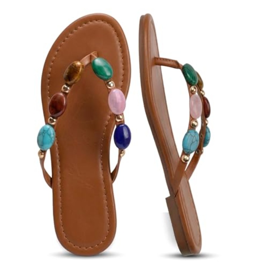 Flip Flop Jeweled - Женские сандалии с украшениями, сандалии-шлепанцы, шлепанцы